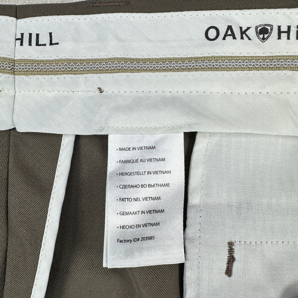 Oak Hill Dress Pants Mens 42x30 Taupe Brown Pleated Front Polyester Trousers - Picture 8 of 12